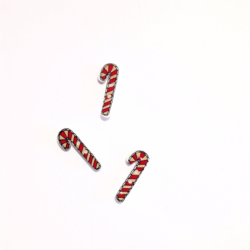 Candy Cane Button-25 mm