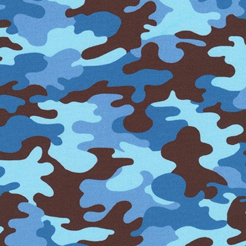*Closeout Sale* Camo in Blue by Robert Kaufman Fabrics, per half-yard