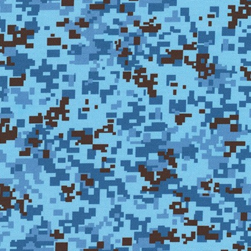 *Closeout Sale* Camo in Blue Digital by Robert Kaufman Fabrics, per half-yard