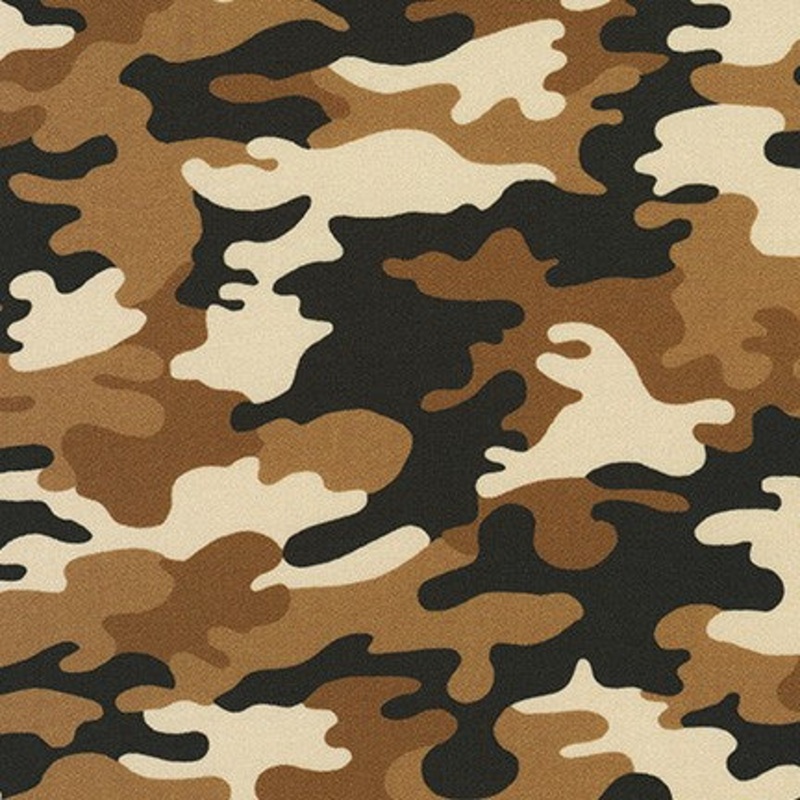 *Closeout Sale* Camo in Khaki by Robert Kaufman Fabrics, per half-yard