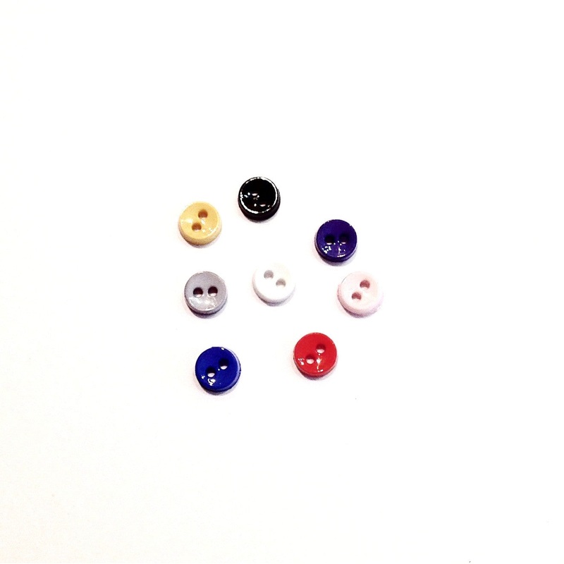 Mini Round Buttons-6.5 mm-Black & White & Pink & Purple & Blue & Yellow & Red & Grey