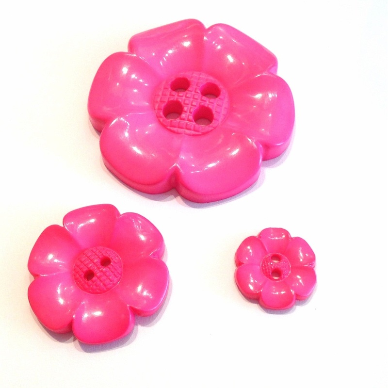 Pink Flower Button-22 mm & 38 mm & 57 mm