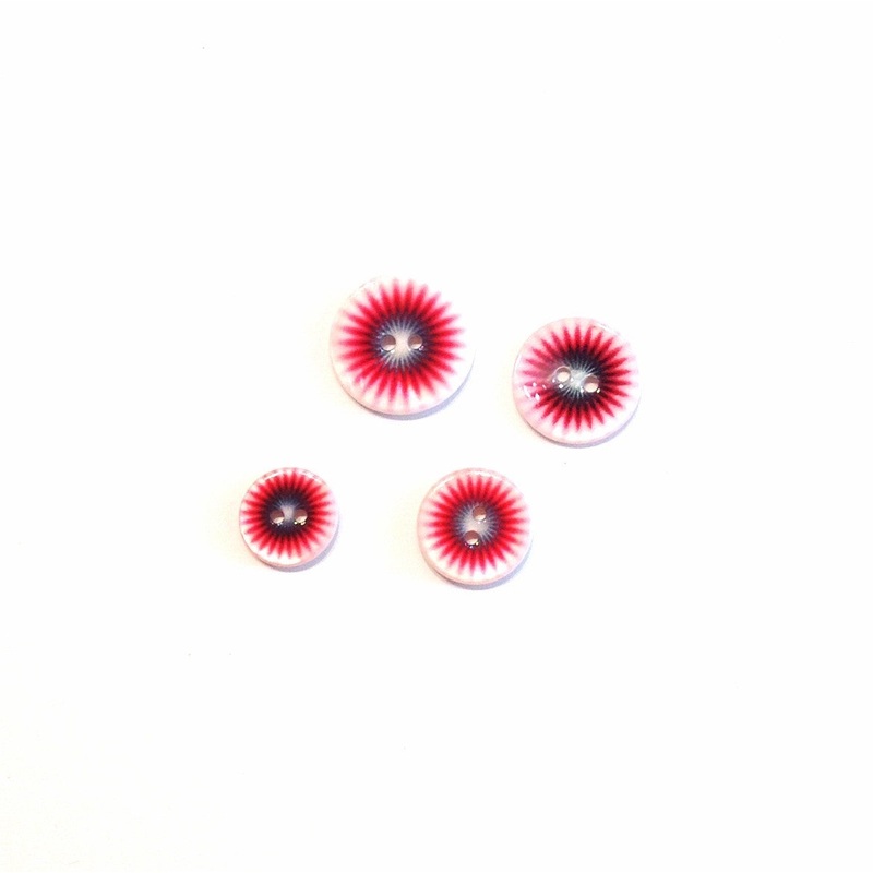 Pink White & Blue Firework Button