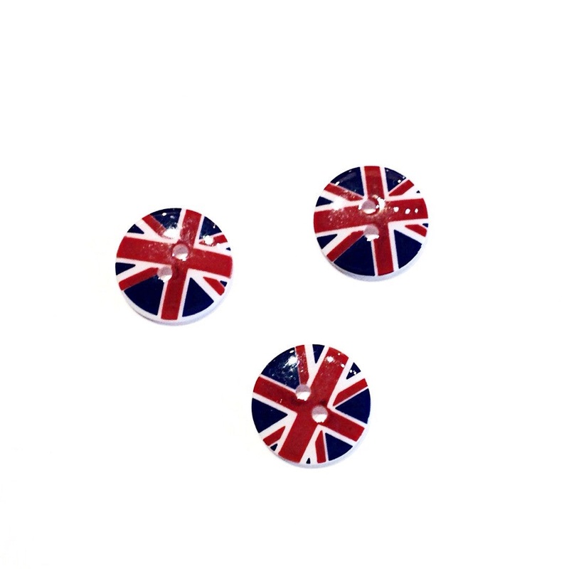 Plastic Union Jack Button-18 mm