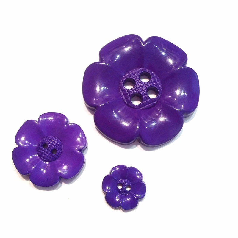 Purple Flower Button-22 mm & 38 mm & 57 mm