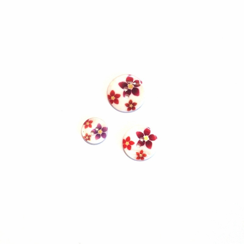 Shell Flower Print Button-15 mm & 20.5 mm & 23 mm