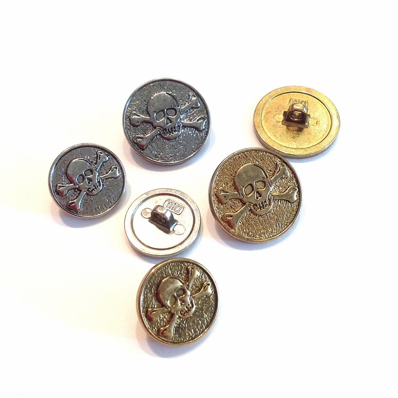 Skull and Cross-bone Embossed Button