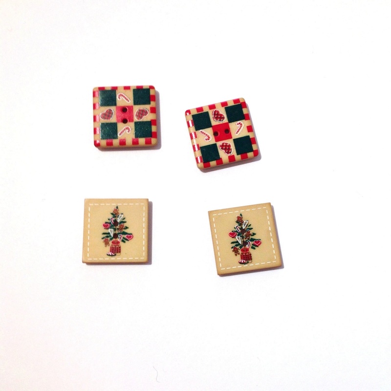 Square Christmas Themed Button