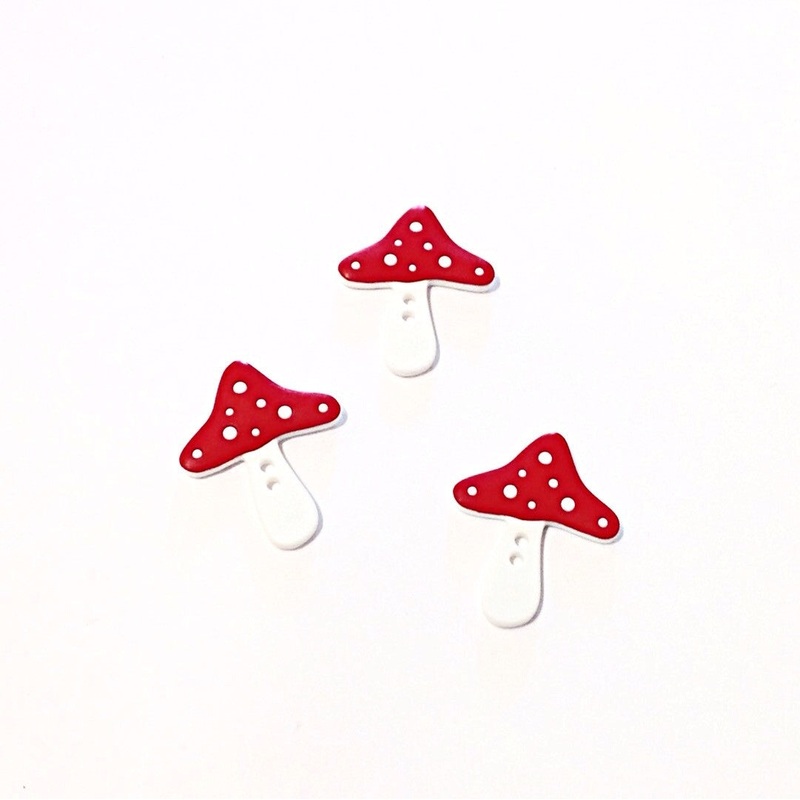 Toadstool Buttons-25 mm & 35 mm