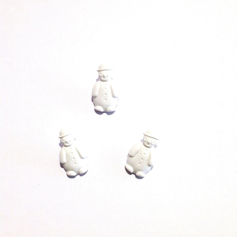 White As Snow Snowman Button-30 mm
