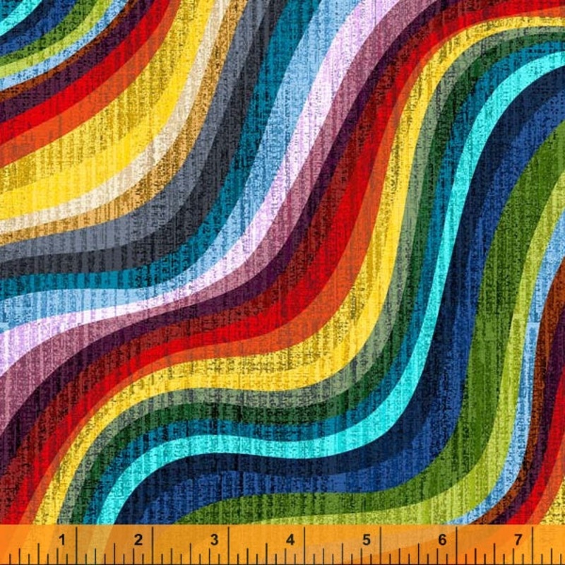 Windham Fabrics, 108 Wide Quilt Back, Terrain Wave in Universe, per half-yard