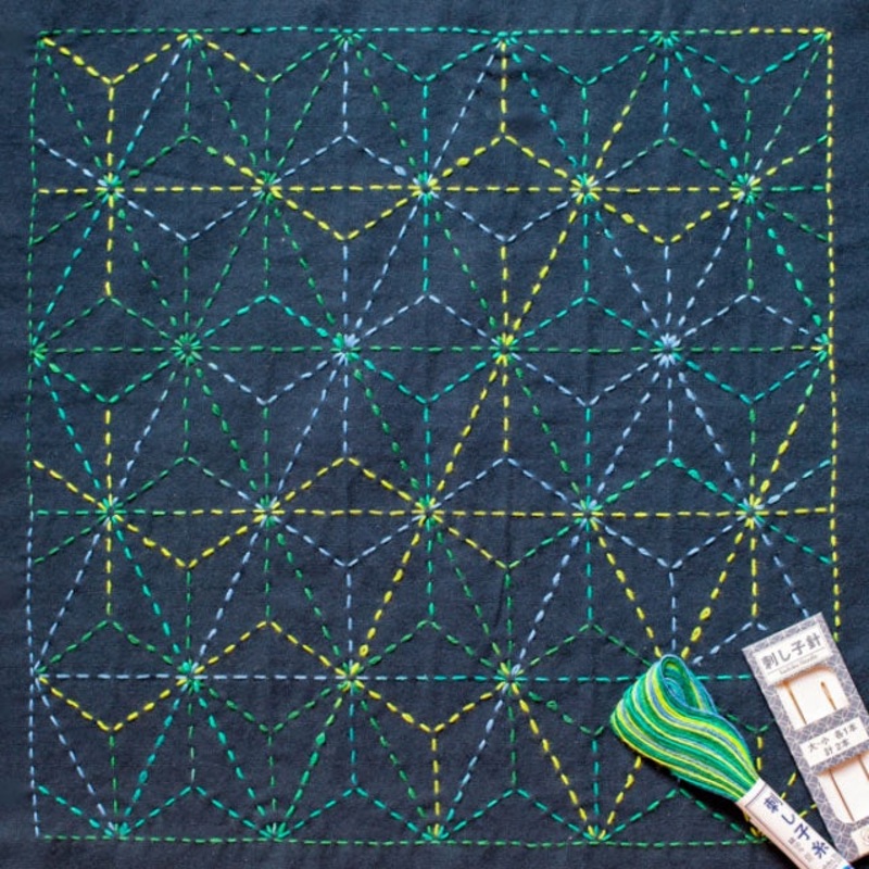 Hemp Leaf Asanoha  Single Sashiko Sampler Kit