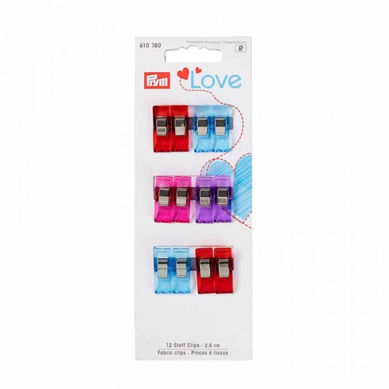 Prym Love Stoff Fabric Clips-1.6 cm x 12 & 5.5 cm x 14 & 2.6cm & 5.5cm x 15