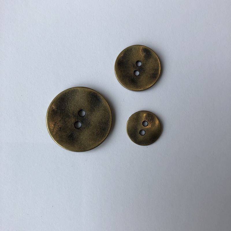 Rustic Antique Gold Two Holed Button