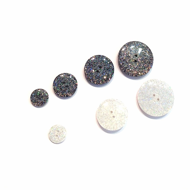 Solid Sparkly Button-18 mm & 23 mm & 28 mm-Black