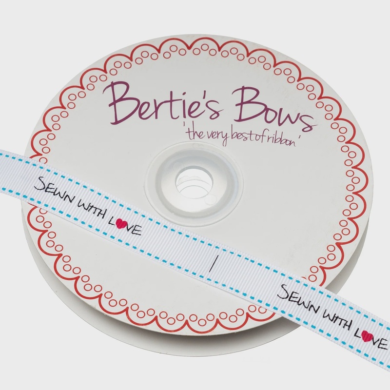 Berties Bows Grossgrain Ribbon 'Sewn With Love'