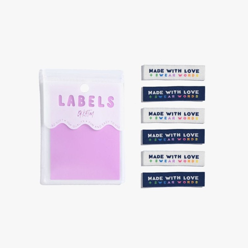 Made with love and swear words Woven Label by Kylie and the Machine
