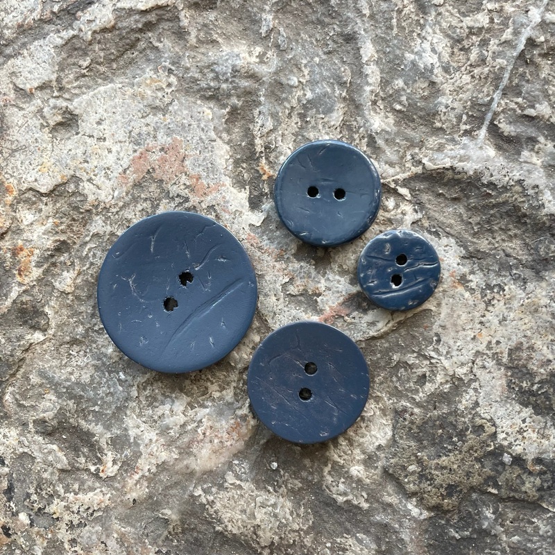 Matt Blue Coconut Shell Button