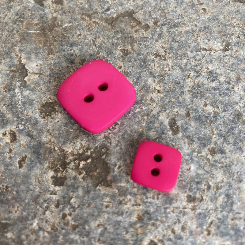 Square Pink Curved Edge Two Holed Button