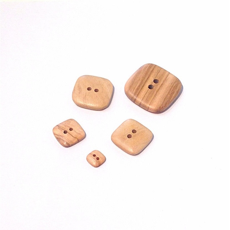 Square wooden Buttons-11 mm & 20 mm & 25 mm & 28 mm & 38 mm