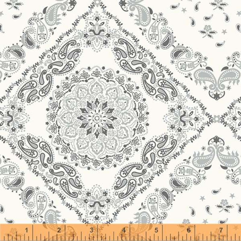 Windham Fabrics, 108 Wide Quilt Back, Bandana in Ivory, per half-yard