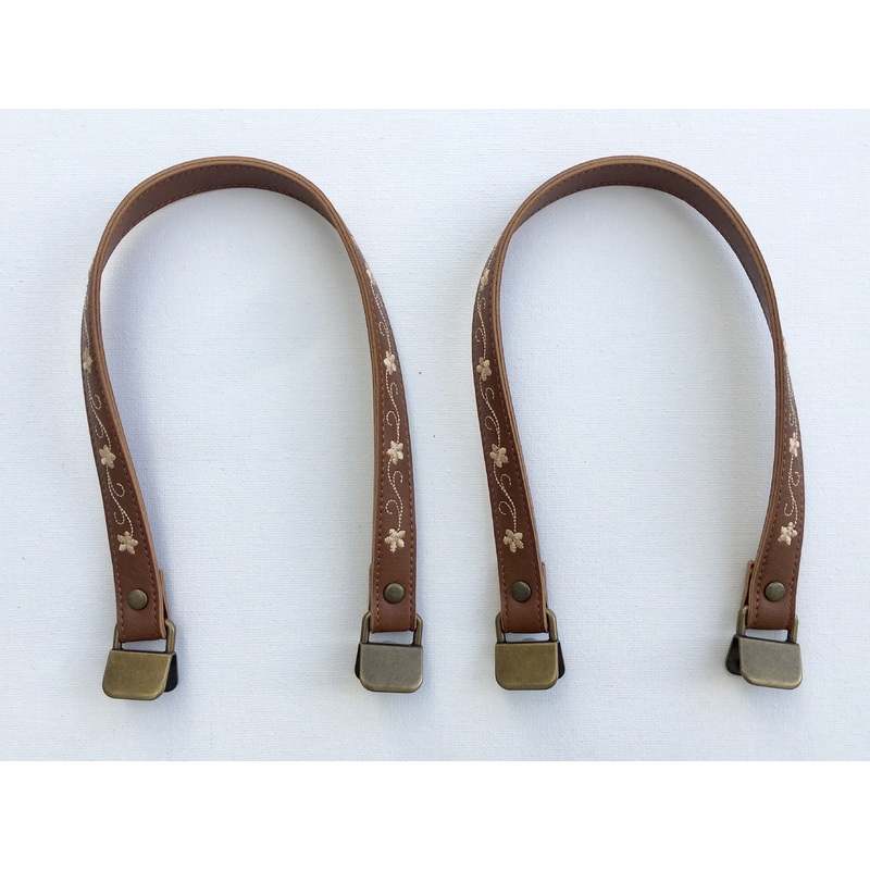 Bag Handles - faux leather Brown - 40cm