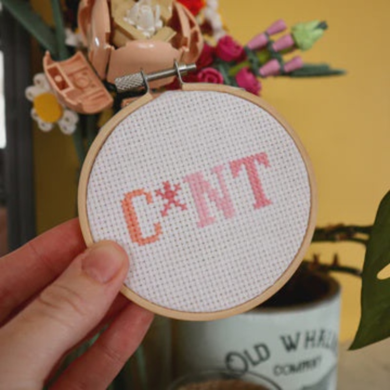 C*nt, Tiny Swearing Cross Stitch Kit by Simply Wishes