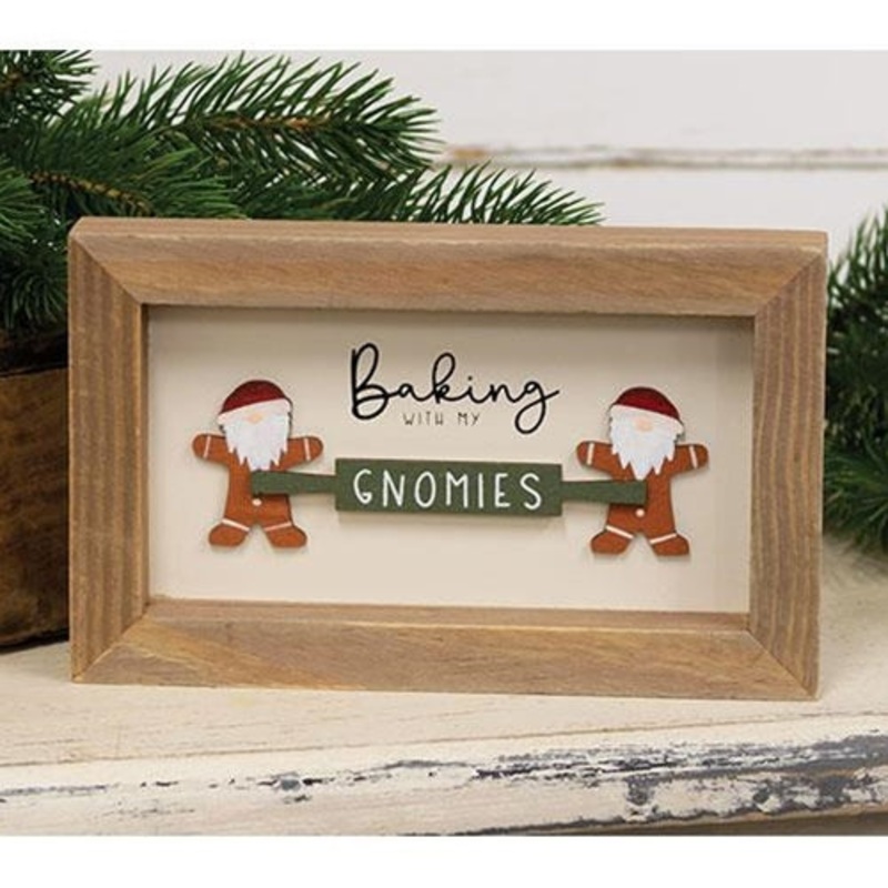 Gifts Baking With My Gnomies Framed Sign