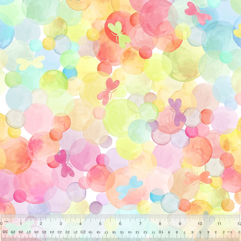 Windham Fabrics, 108 Wide Quilt Back, Butterfly Carnival in Multi, per half-yard