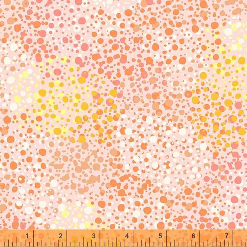Windham Fabrics, 108 Wide Quilt Back, Splatter Dots in Peach, per half-yard