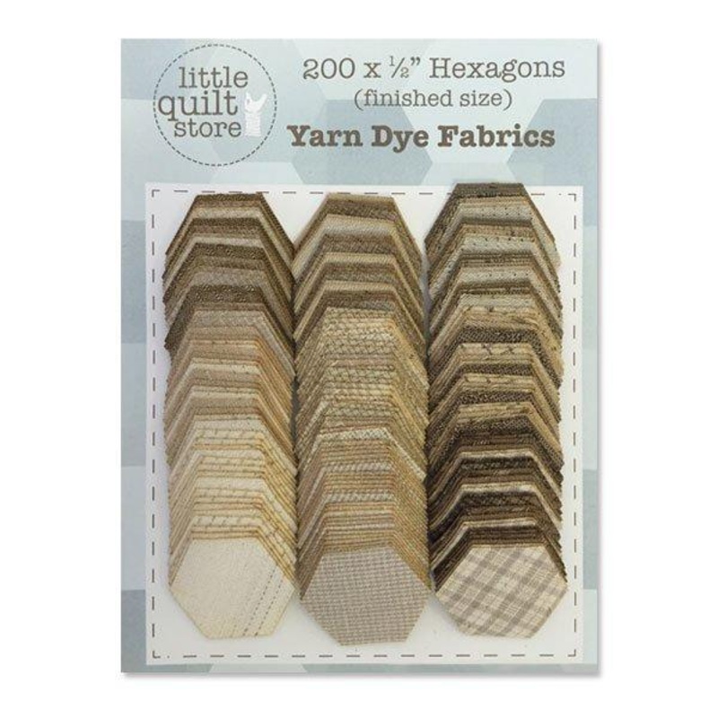 Fabric Hexagon - 1/2 laser cut - Japanese Yarn-Dyed neutrals