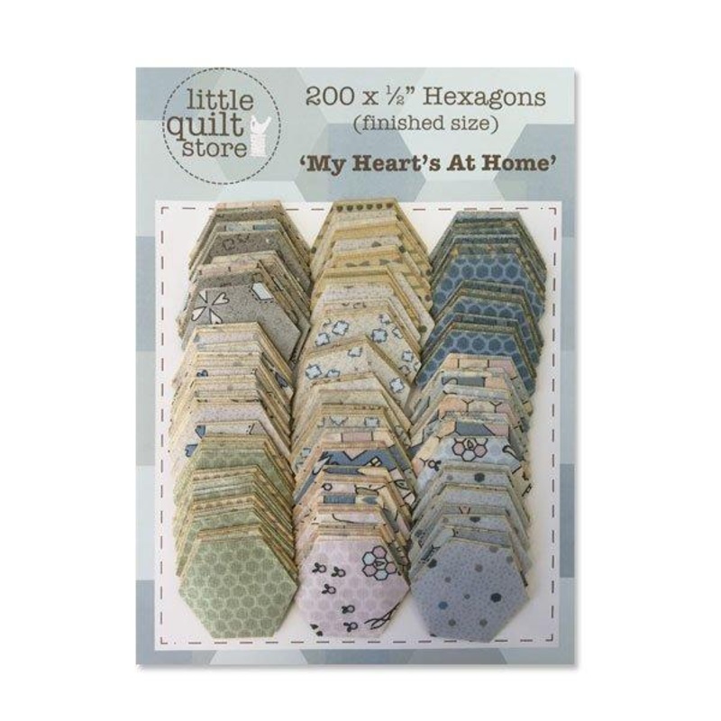 Fabric Hexagon - 1/2 laser cut - My Heart's at Home