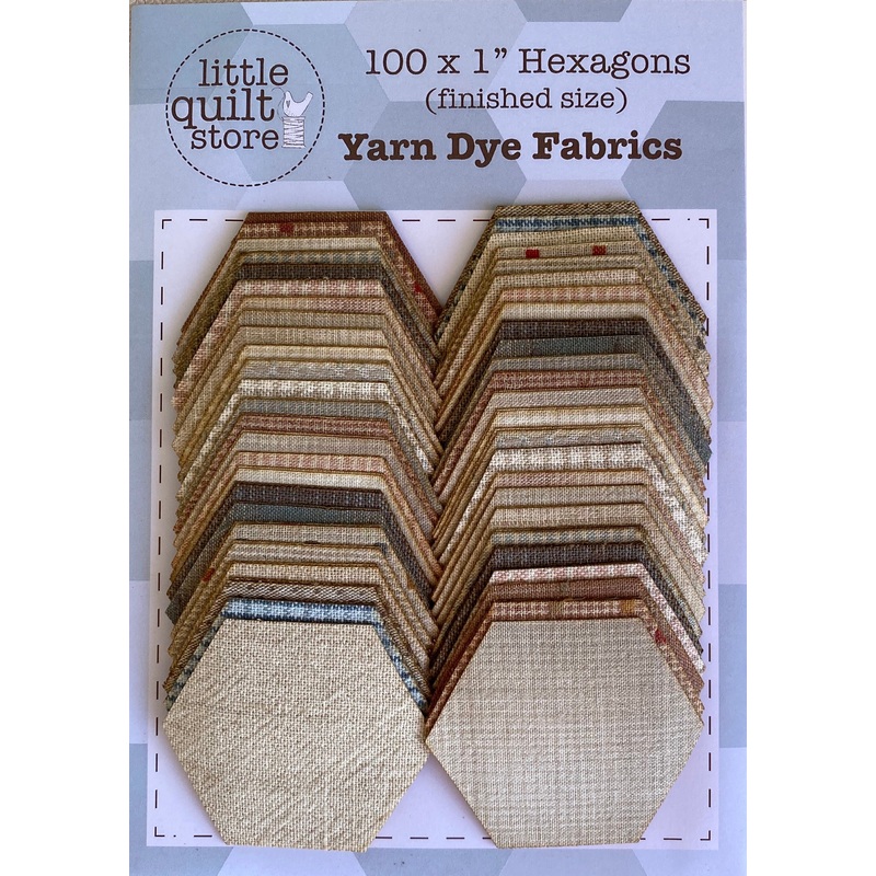 Fabric Hexagon - 1 laser cut - Japanese Yarn-Dyed Neutrals