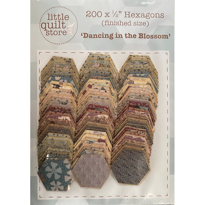 Fabric Hexagon - 1/2 laser cut - Dancing in the Blossom