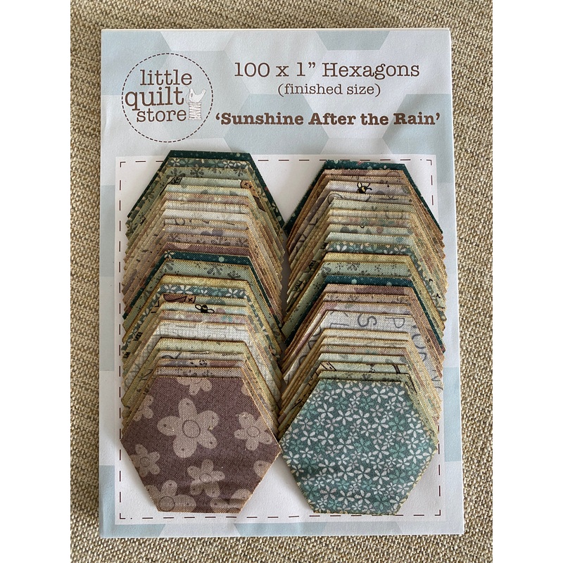 Fabric Hexagon - 1 laser cut - Sunshine After the Rain