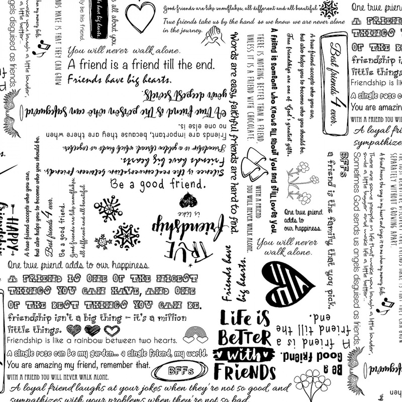 Windham Fabrics, 108 Wide Quilt Back, Friendship in White, 54'' (Last Piece)