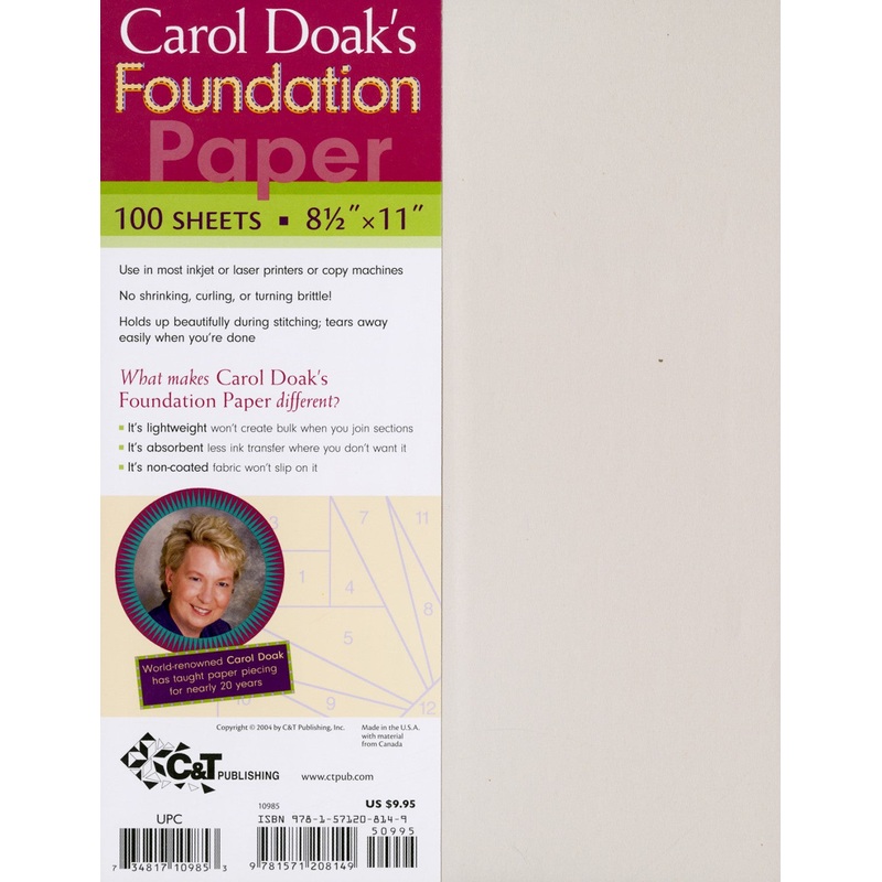 Carol Doak's Foundation Paper, 8-1/2 x 11, 100 sheets