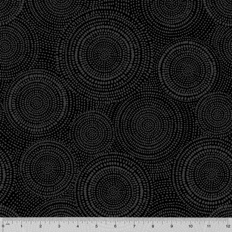 Windham Fabrics, 108 Wide Quilt Back, Radiance in Black, per half-yard