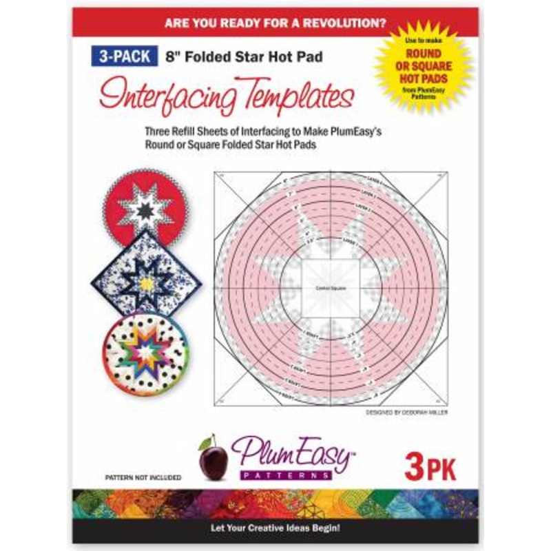 Notions Folded Star Hot Pad Interfacing Templates 3-pack