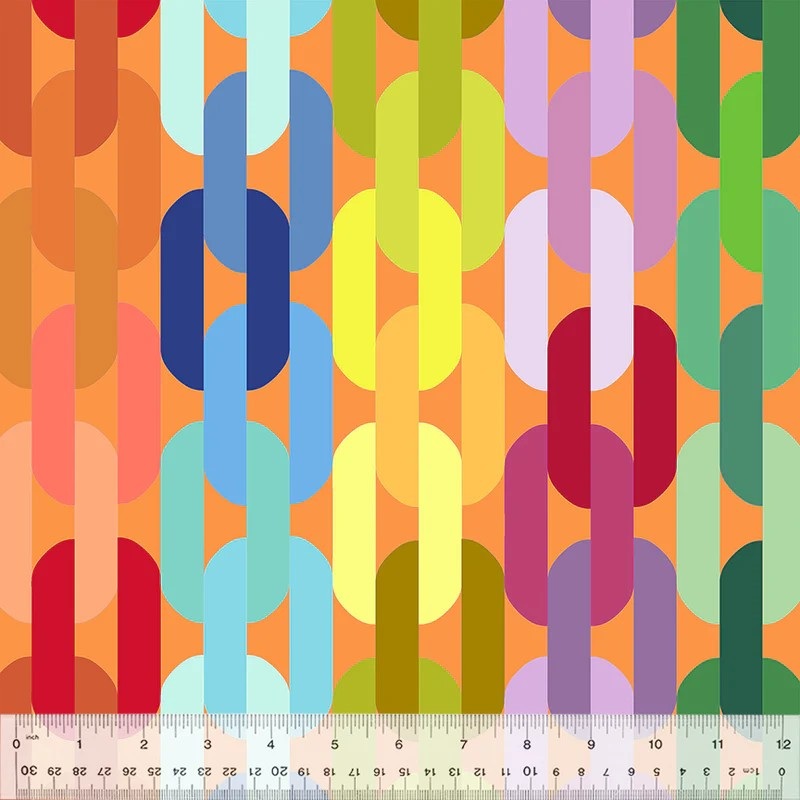 Windham Fabrics, 108 Wide Quilt Back, Links in Creamiscle by Annabel Wrigley, per half-yard