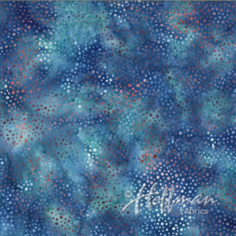 Fabric Hoffman Batik Dot Yankee 885-668-YANKEE