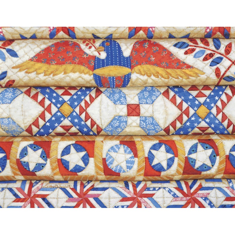 Gift - Note Cards Stacked Quilt Patriot - RB60