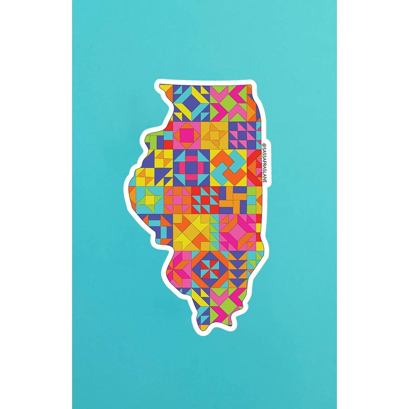 Gifts Illinois State Quilt Sticker