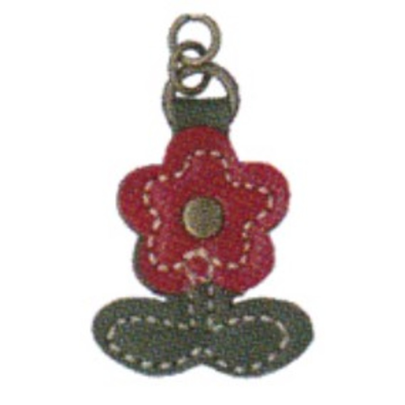 Zip Pull Red Flower