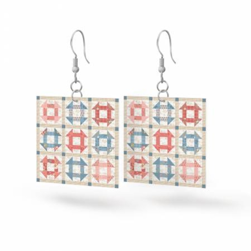 Gifts - Earrings - Leather Square Earrings Countryside STLR-37625