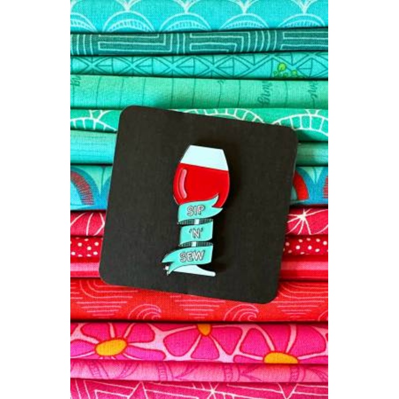 Gifts - Enamel Pin - Sip 'N Sew Wine