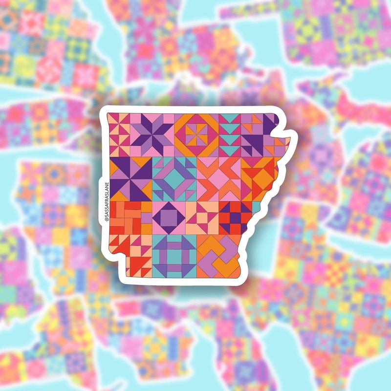 Gifts Arkansas State Quilt Sticker