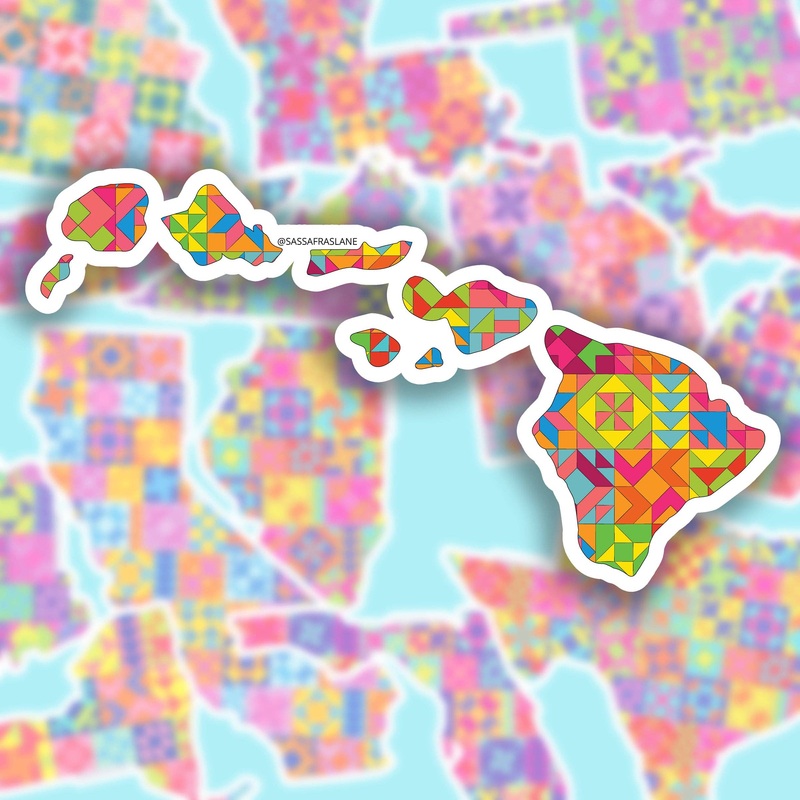 Gifts Hawaii State Quilt Sticker