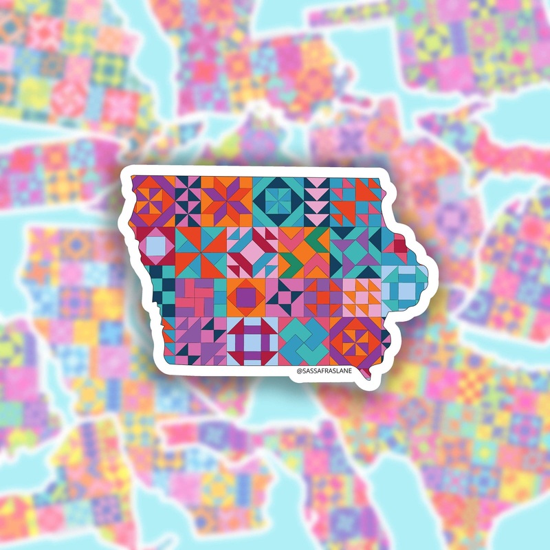 Gifts Iowa State Quilt Sticker