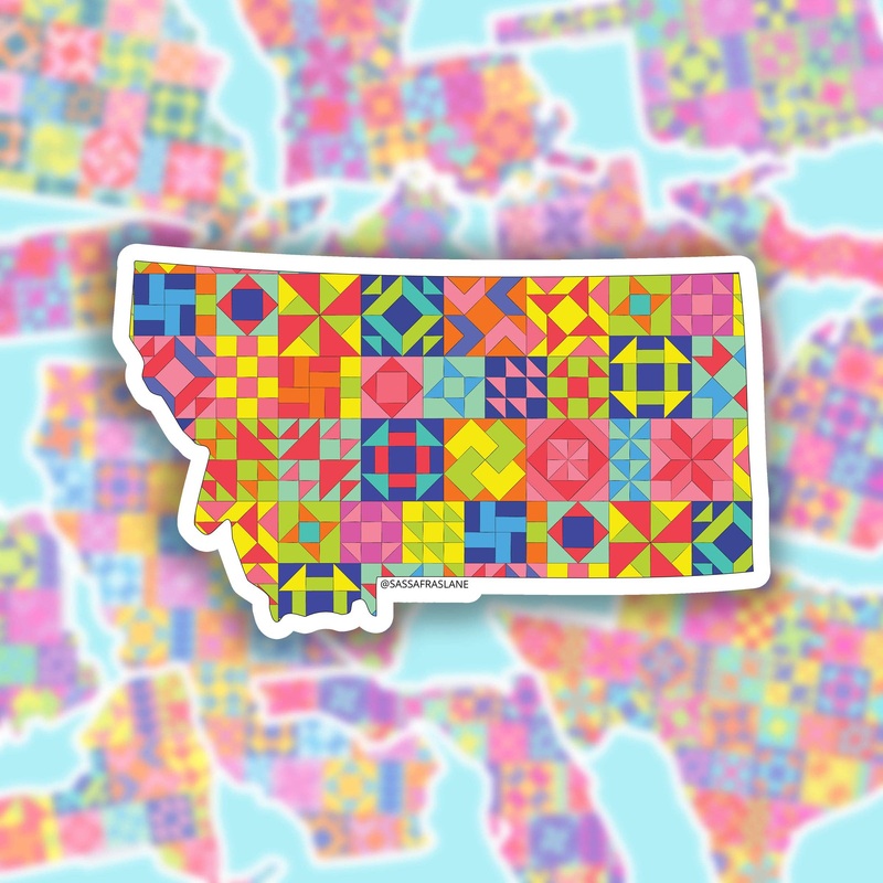 Gifts Montana State Quilt Sticker